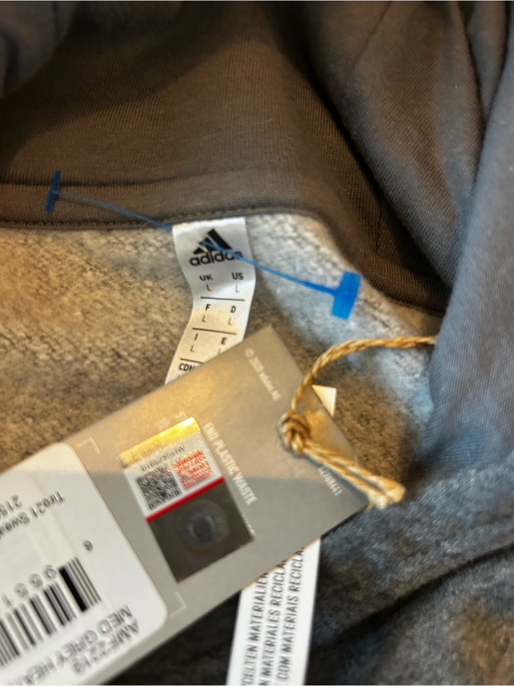 adidas Gray Hoodie with Yellow Rowan Logo - Picture 2 of 2